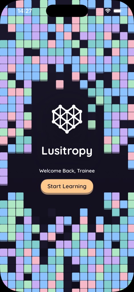 Lusitropy welcome screen showing Start Learning
